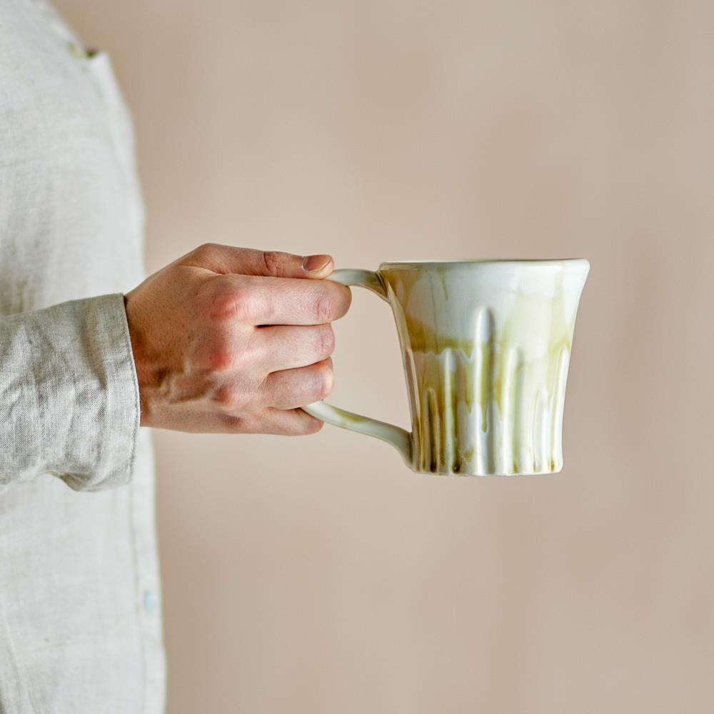 Bloomingville Joseph Becher grün aus Steingut – 4er Set für Kaffee, Tee & Tischdeko