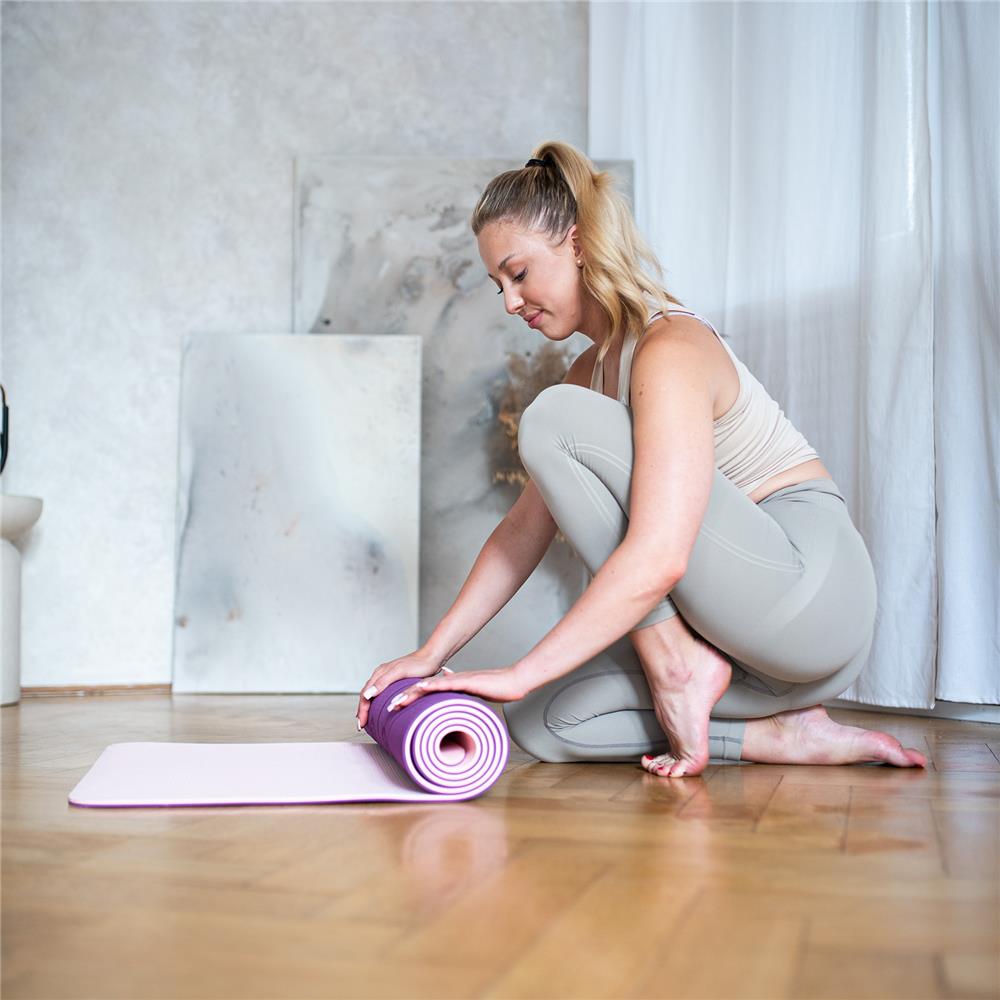 Yogamatte 183 x 61 x 0,8 cm Fitnessmatte Violett Gymnastikmatte rutschfest | HMS YM10