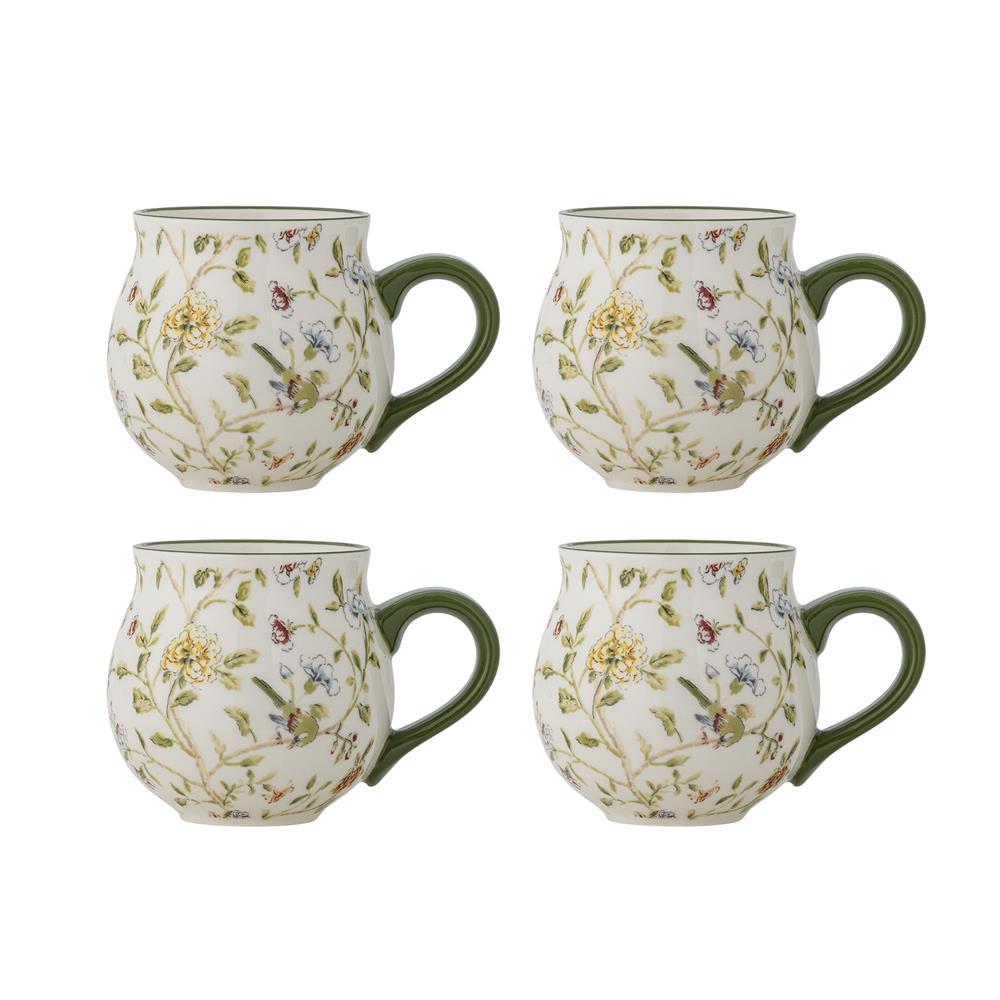 Bloomingville Bloomie Tasse 300 ml Steingut, 4er-Set, bunt