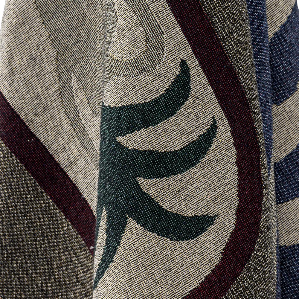 Bloomingville Vinay Decke 160x130 cm bunt - Plaid aus recycelter Baumwolle mit Wellenmuster für Sofa