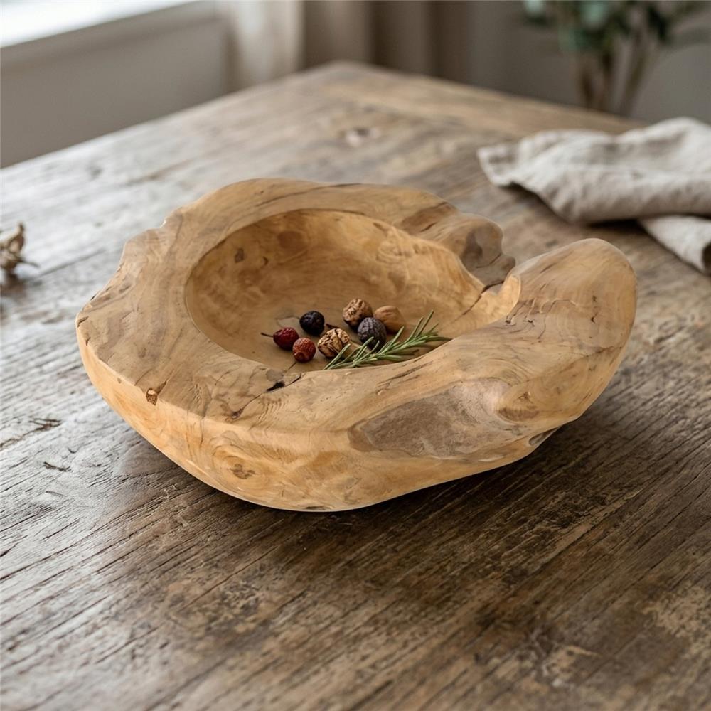 BOLTZE Schale Teak Holz natur rund 30 cm lebensmittelgeeignet