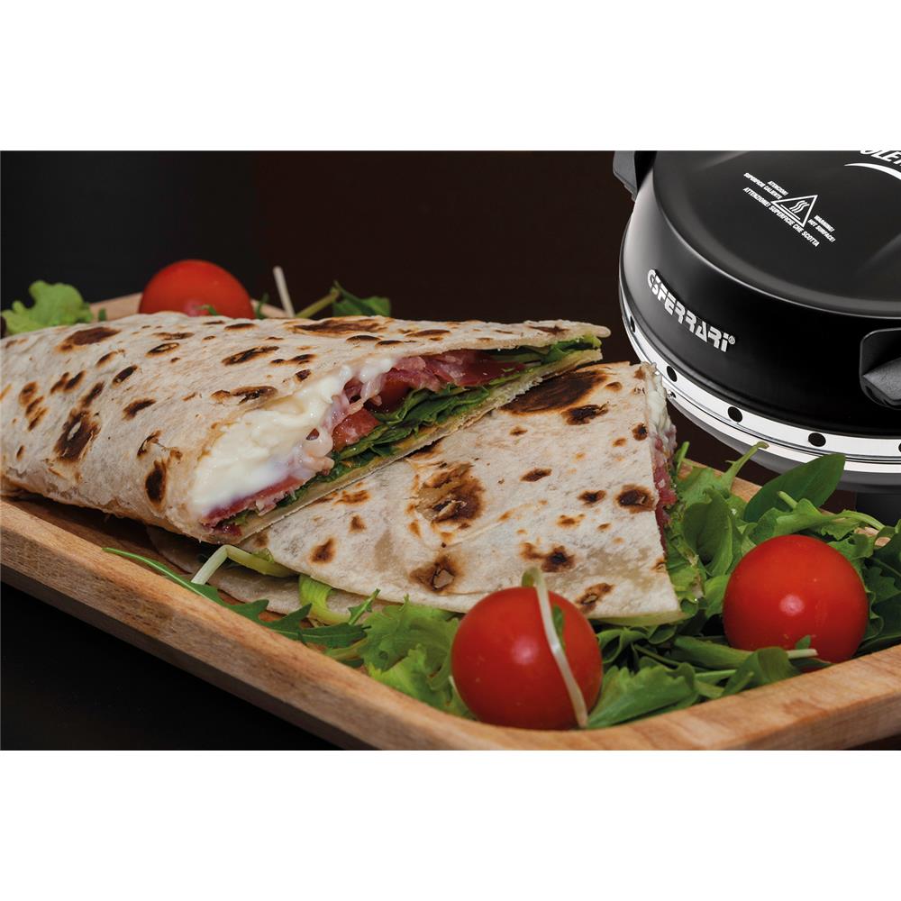 G3Ferrari elektrischer Pizzaofen Napoletana schwarz inkl. 2-ten Stein zum Überbacken im Deckel bis 400 °C