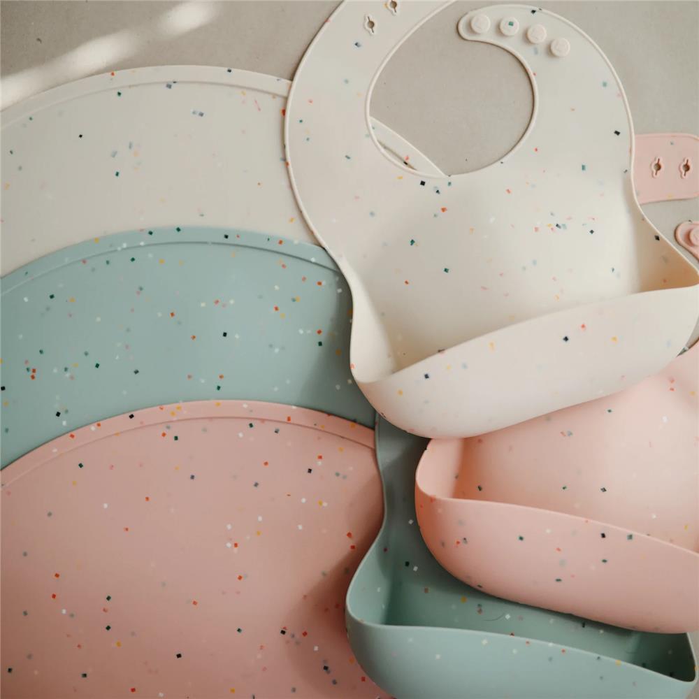 Mushie Silikon-Platzdeckchen, Vanilla Confetti, Tischset, BPA-frei