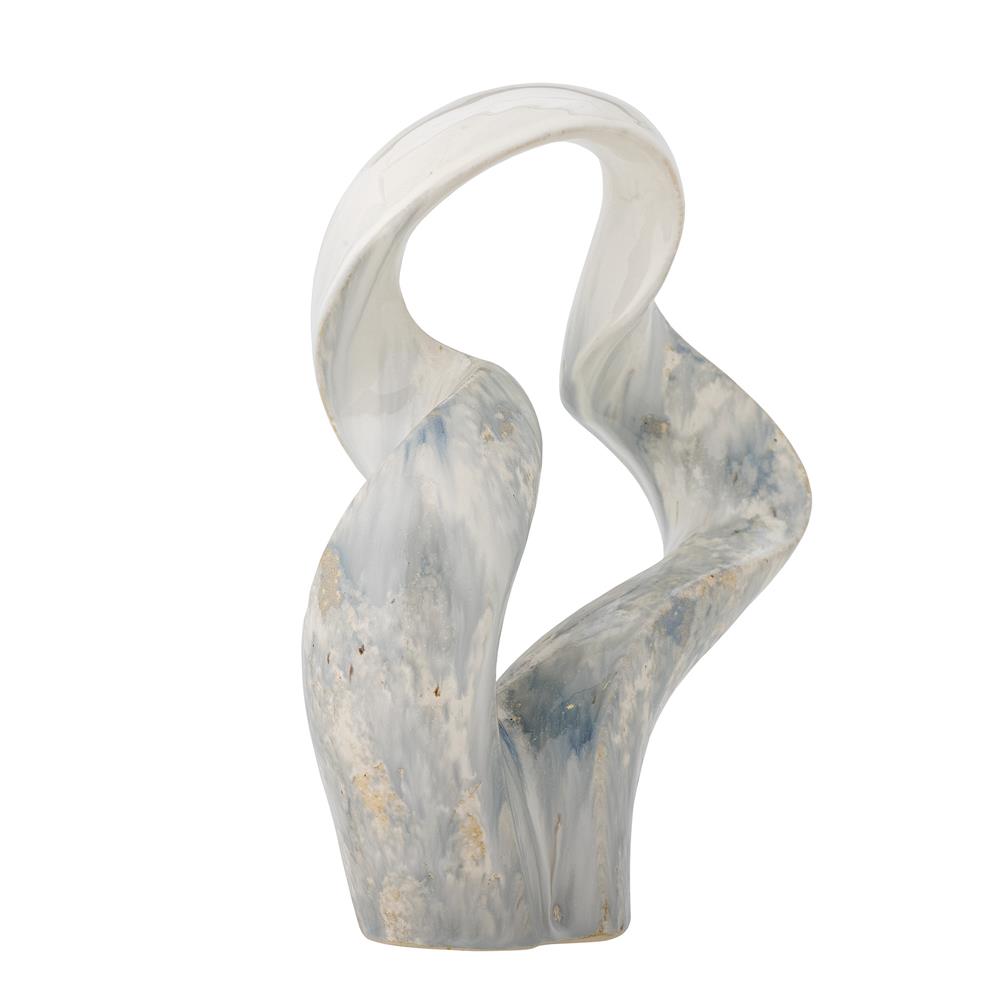 Bloomingville Rouyi Skulptur in Grau, 34cm, aus Steingut