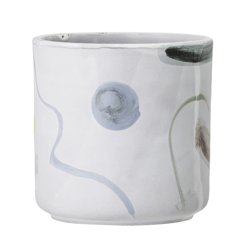 Bloomingville Azura Blumentopf 12 x 12cm Weiß Terrakotta Übertopf Dekotopf dänisches Design