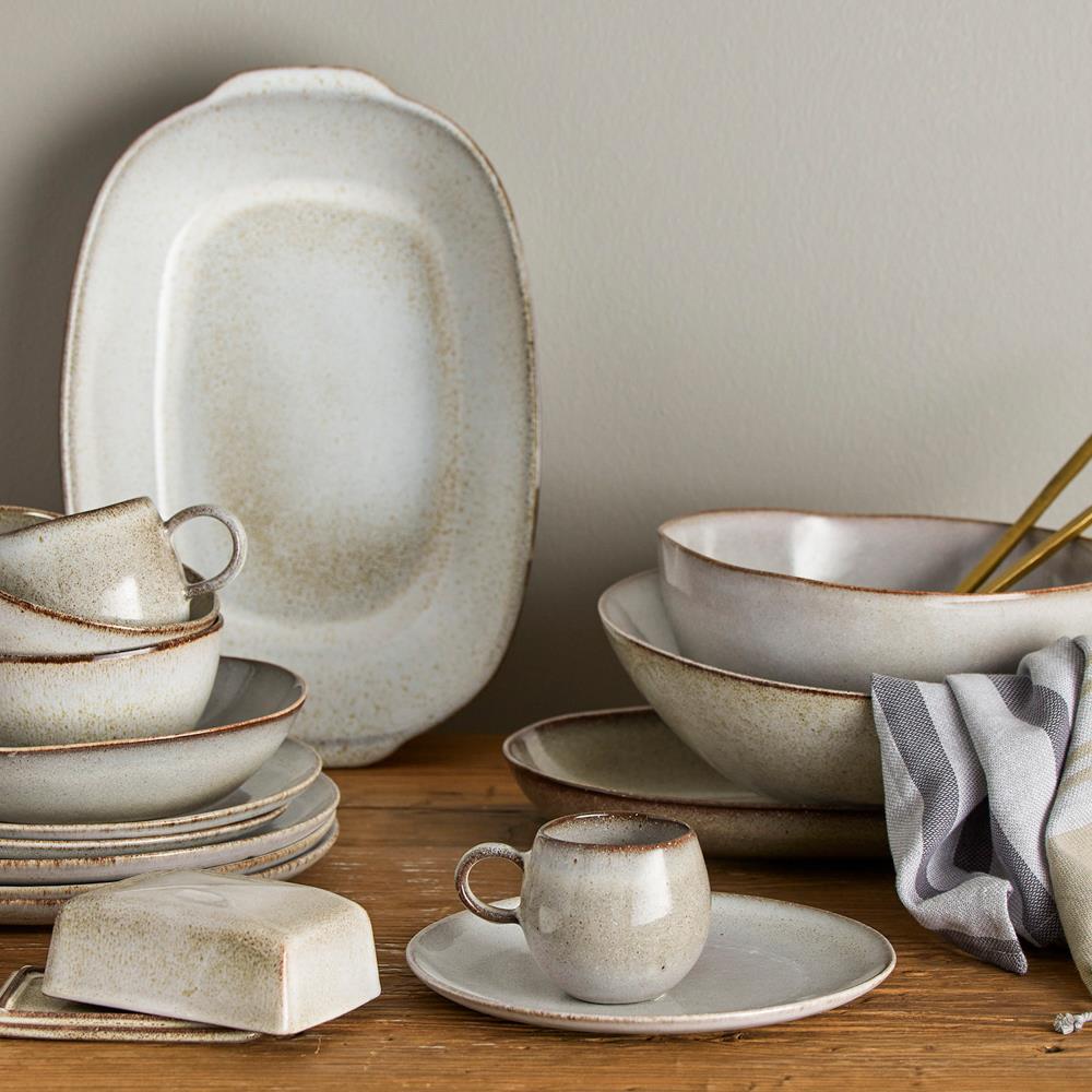 Bloomingville Sandrine Frühstück Set Natur Steingut 12-teilig
