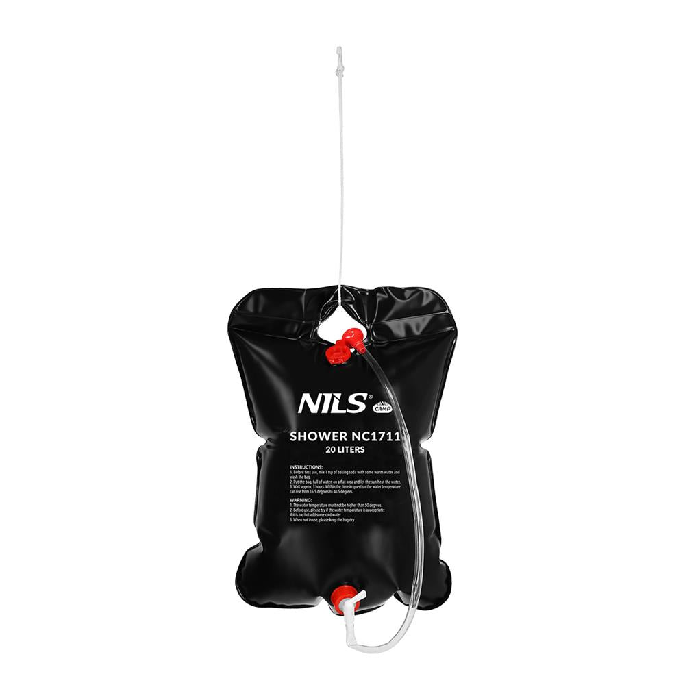 NILS CAMP Campingdusche 20L für Outdoor Camping Reisen mit Solarfunktion