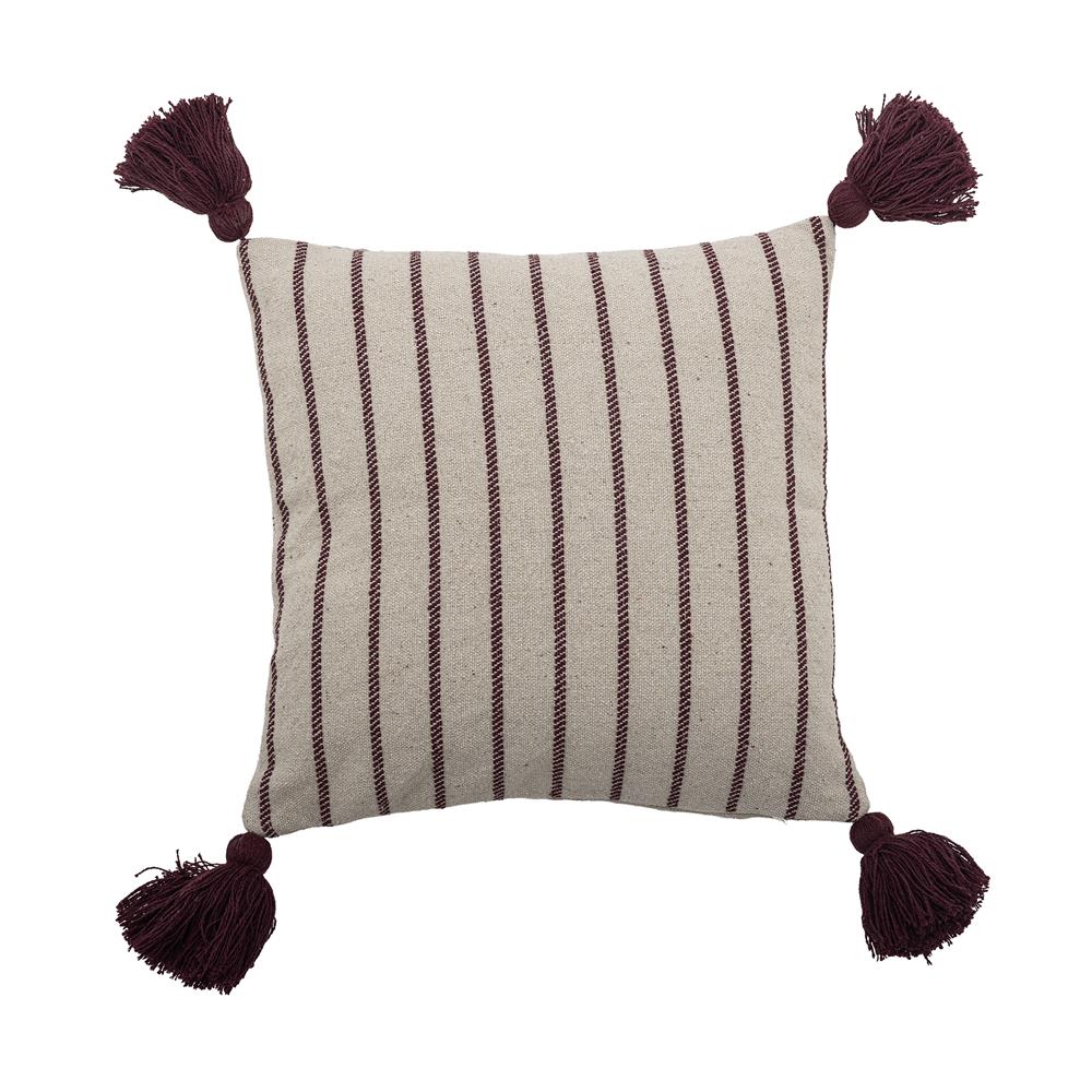 Bloomingville Vivielle Kissen 45x45 cm bunt - Baumwollkissen mit Blumenmuster & Quasten für Sofa