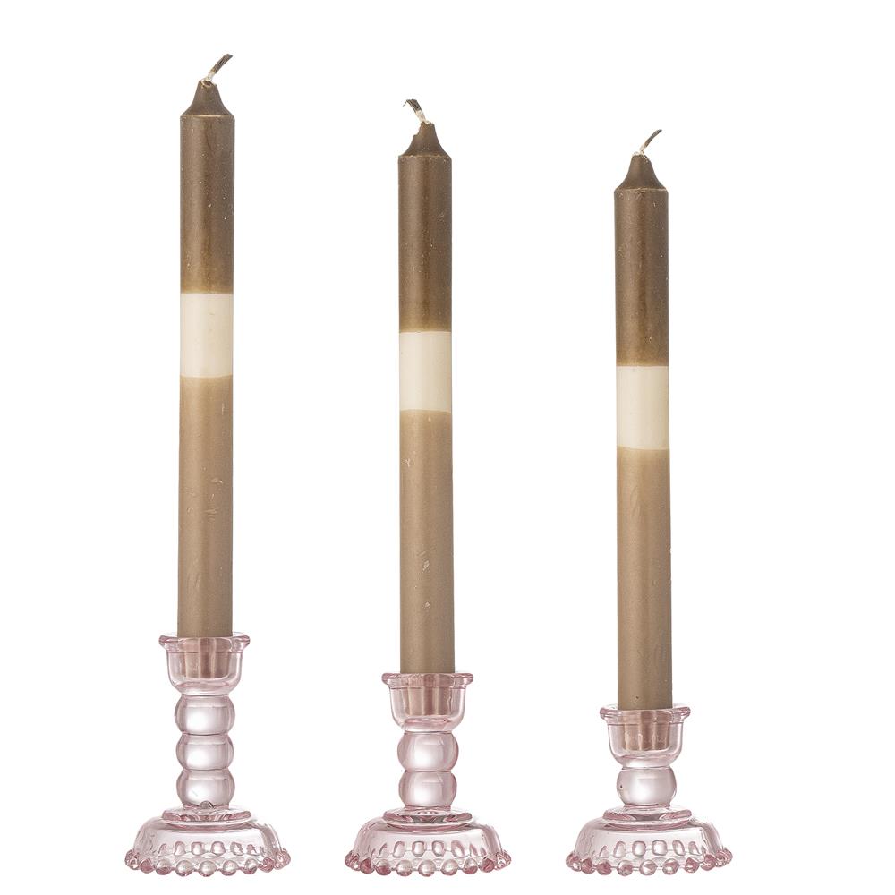 Bloomingville Delphia Kerzenhalter 3er Set Rose – Glas, dekorativ & vielseitig