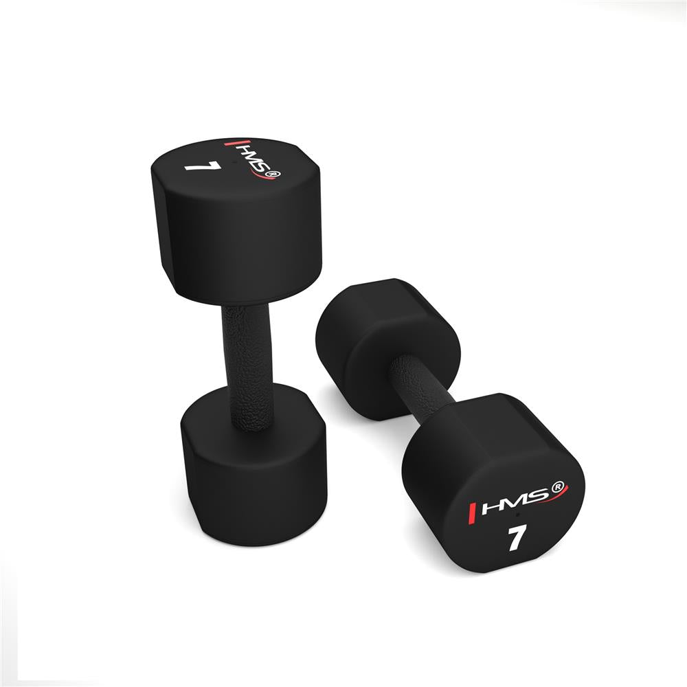 Kurzhantel Set 2x 7 kg TPU Schwarz gerändelt | HMS HPT