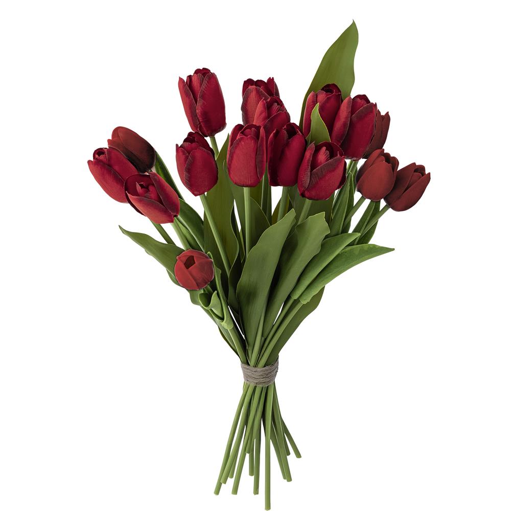 Bloomingville Tulip Blumenstrauß Tulpen in Rot Kunstblumen Deko Strauß 32 cm