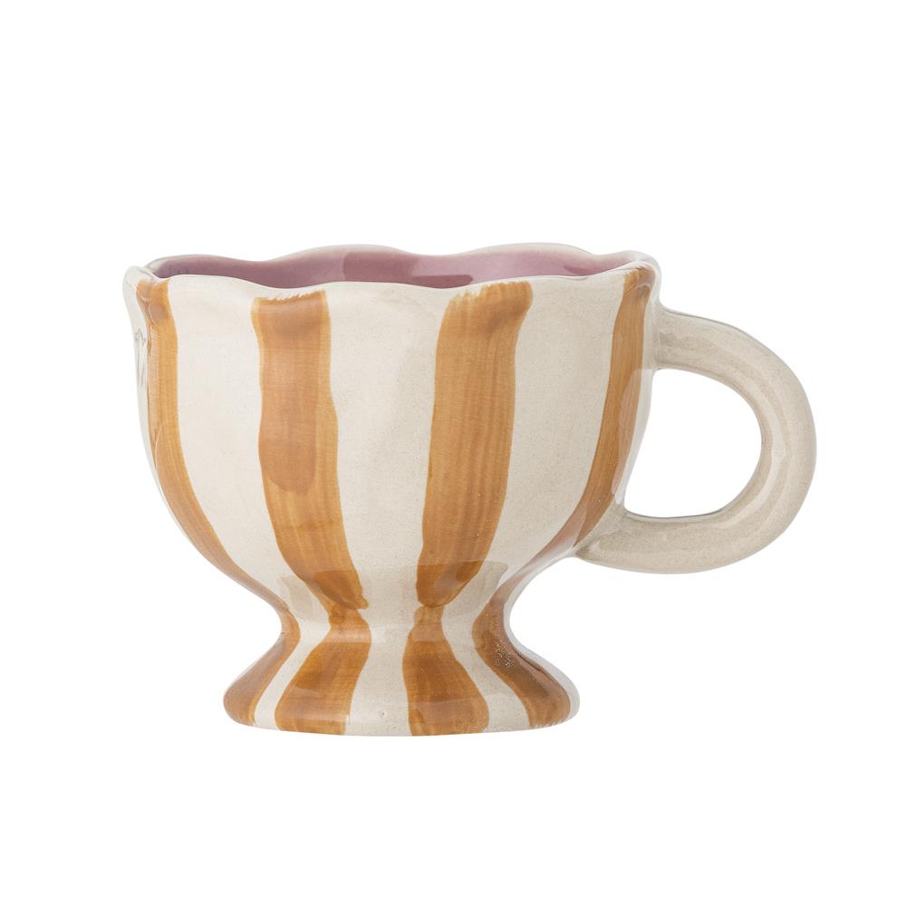 Bloomingville Willa Tasse aus Steingut in Bunt 215 ml – kleine Tasse mit Fuß für Frühstück & Tischdeko