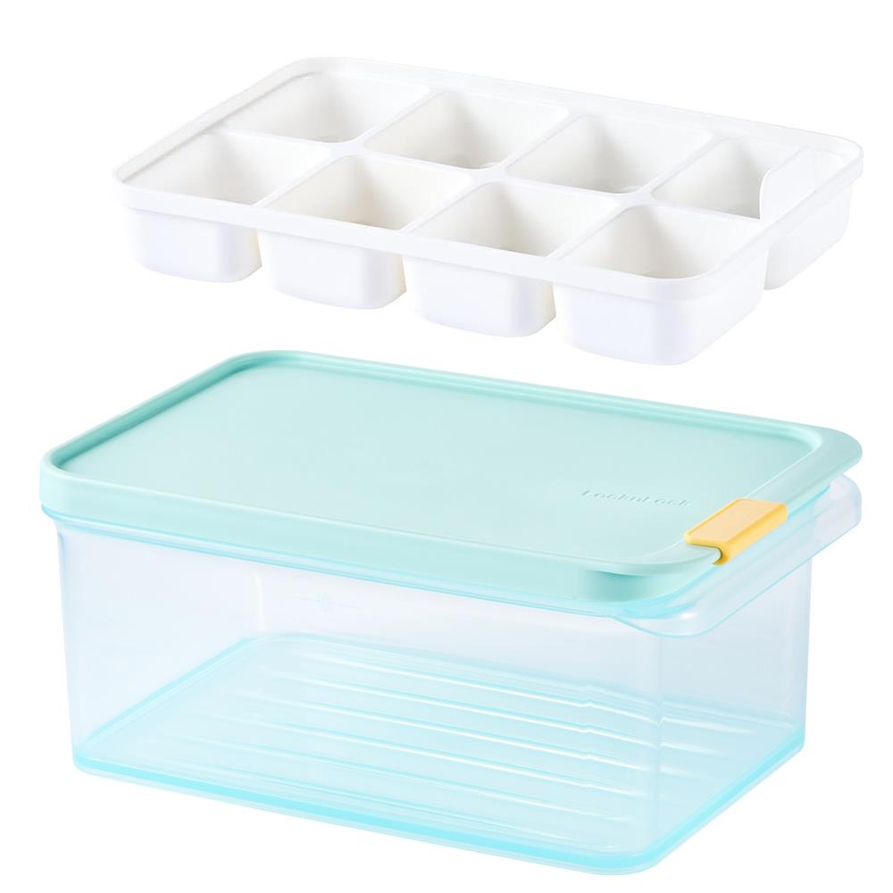 LocknLock Freezer Fit Vorratsdose 1,65 L mit 8er Eiswürfelportionierer - Frischhaltedose, Gefriergeeignet