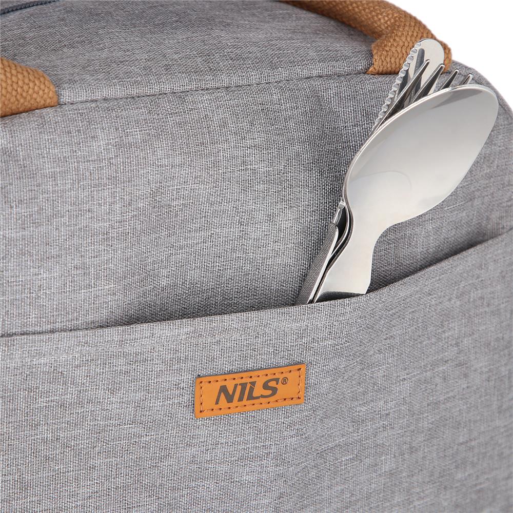 NILS Kühltasche 8L in Hellgrau - kompakte Thermotasche für Picknick, Lunch & Outdoor