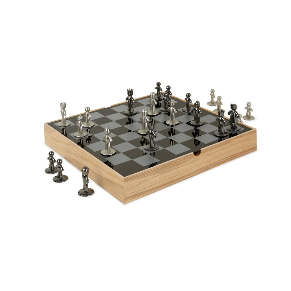Umbra Buddy Holz Schachspiel für Erwachsene und Kinder aus Eschenholz