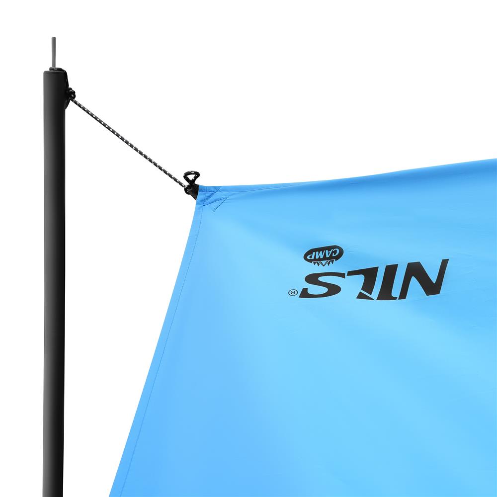 NILS CAMP Tarp 230x140 cm Blau - wasserdichte Camping Plane für Trekking, Outdoor & Schutz