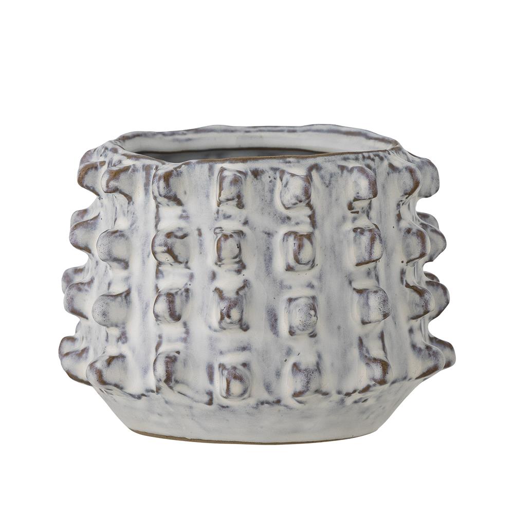 Bloomingville Brena Blumentopf in Weiß, 11,5x8,5 cm, aus Steingut