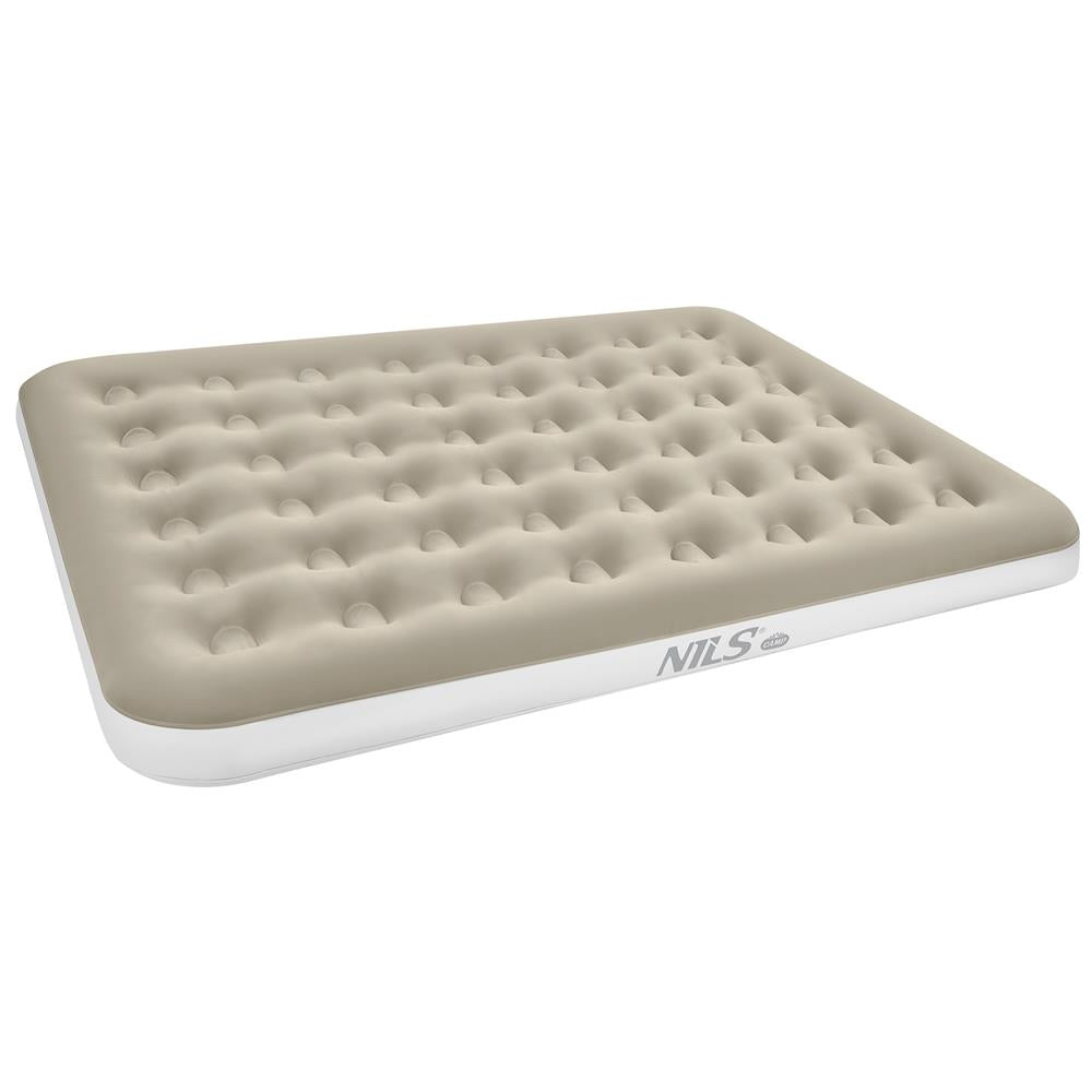 NILS CAMP Campingmatratze Doppelbett beige 203x152x22 cm für Camping Reise Gästebett