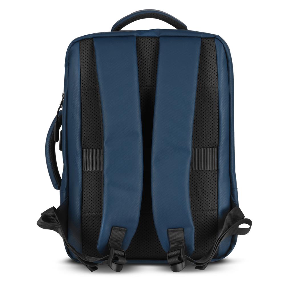 NILS Laptop Rucksack 15L Blau - mit USB- und USB-C-Anschlüssen Arbeit Schule Uni Reisen