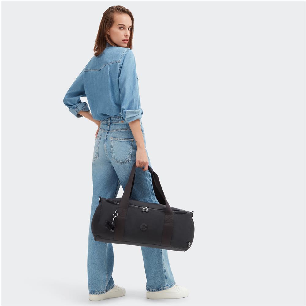 Kipling ARGUS S, Kleine Reisetasche, Black Noir (schwarz), 35L, Seesack mit Schuhfach