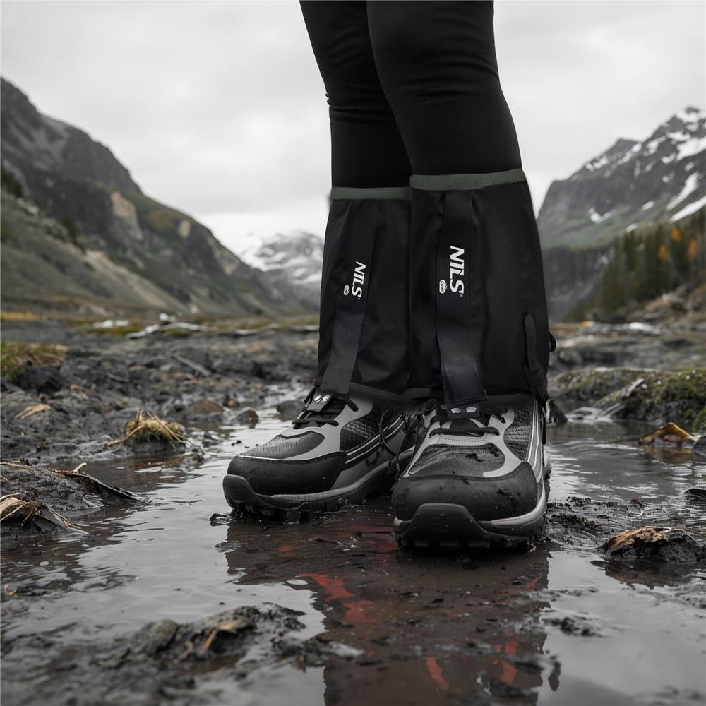 NILS CAMP Laufgamaschen Schwarz Trailrunning Gamaschen Nylon Outdoor Schutz