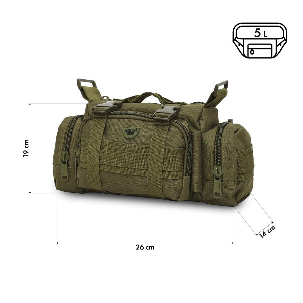 NILS CAMP Hüfttasche XL 5L in Grün - taktische Gürteltasche für Outdoor, Alltag & EDC