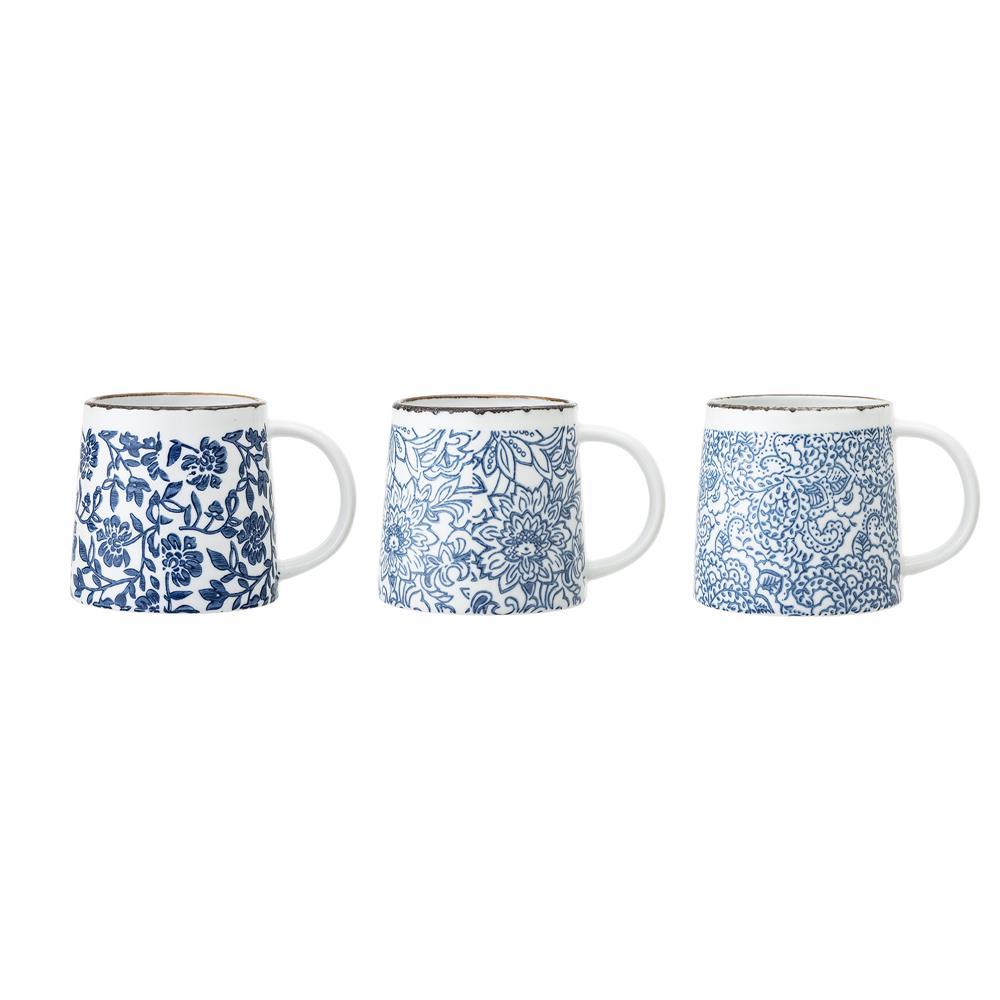 Bloomingville Molly Tassen 3er Set 400ml Keramik Kaffeetassen Teetassen Landhausstil
