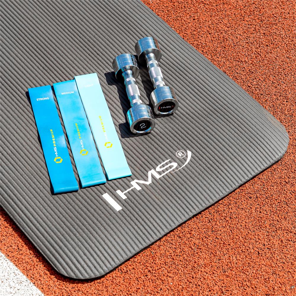 Yogamatte 183 x 61 x 1,2 cm Fitnessmatte Schwarz Gymnastikmatte rutschfest | HMS YM07