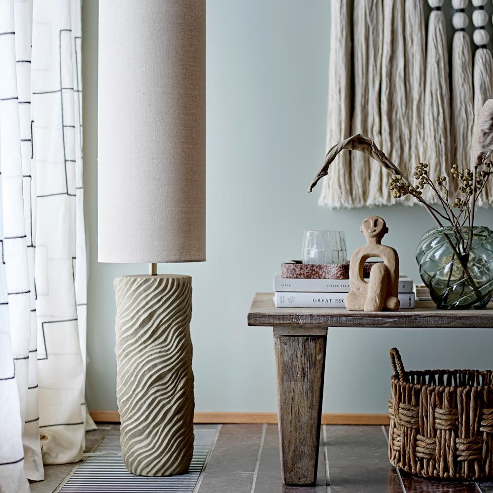 Bloomingville Payah Stehlampe natur H110 cm aus Steingut – Stehleuchte für Wohnzimmer & Schlafzimmer
