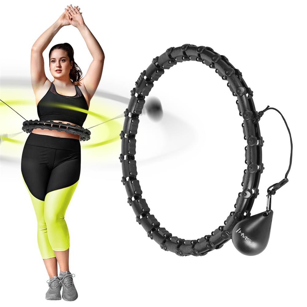 Hula Hoop Reifen Plus Size mit Gewicht und Massagefunktion Schwarz | HMS HHW11