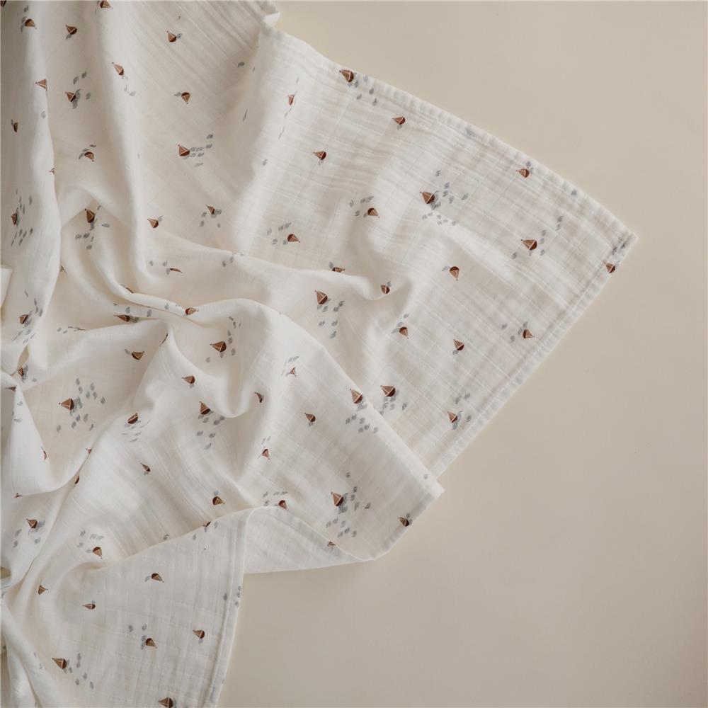 Mushie Musselin-Baby-Wickeldecke, Boats, Pucktuch aus 100% Bio-Baumwolle