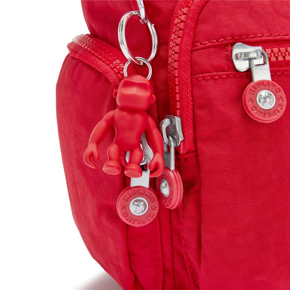 Kipling GABBIE S, Kleine Umhängetasche, Red Rouge (rot), Schultertasche mit vielen Fächern