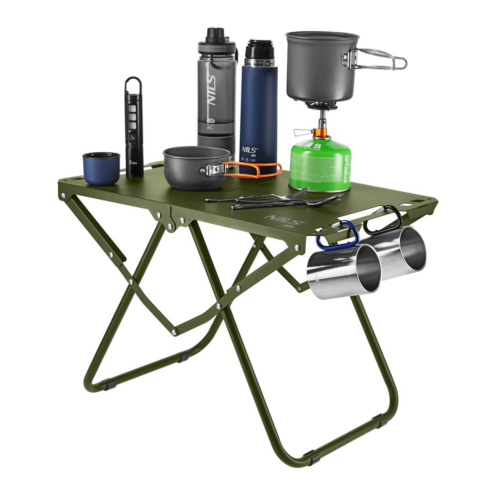 NILS CAMP Campingtisch klappbar grün kompakt für Camping Outdoor Garten