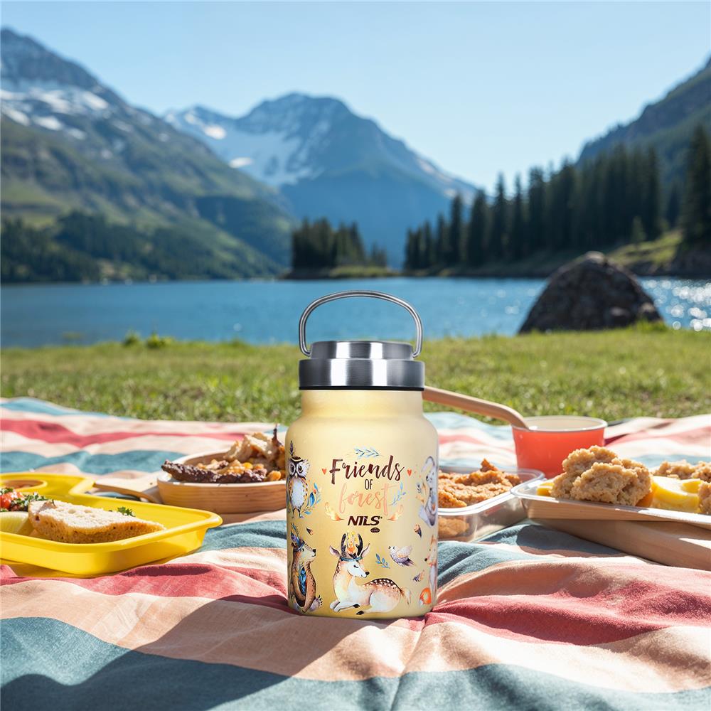 NILS CAMP Thermosflasche 520 ml für Kinder Edelstahl Camping Outdoor