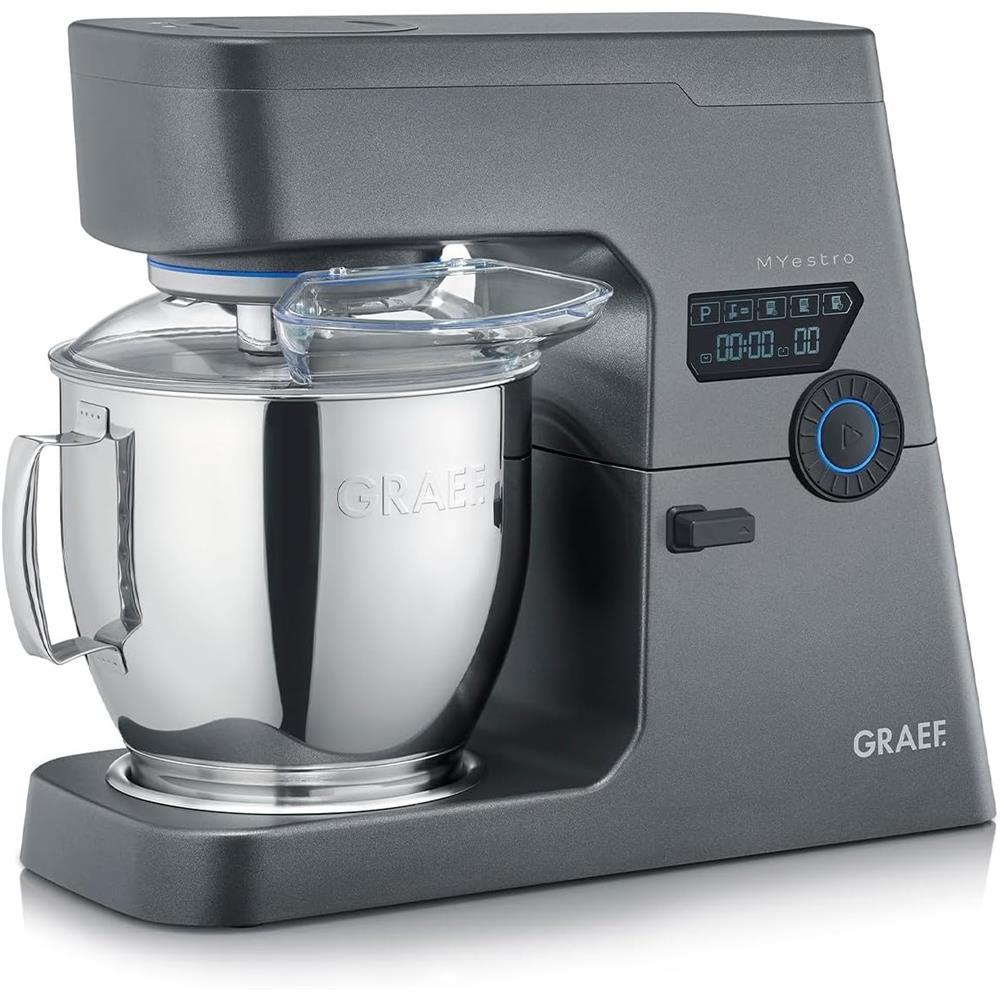 GRAEF Küchenmaschine MYestro Knetmaschine mit 7 Liter Edelstahl Rührschüssel grau | B-Ware