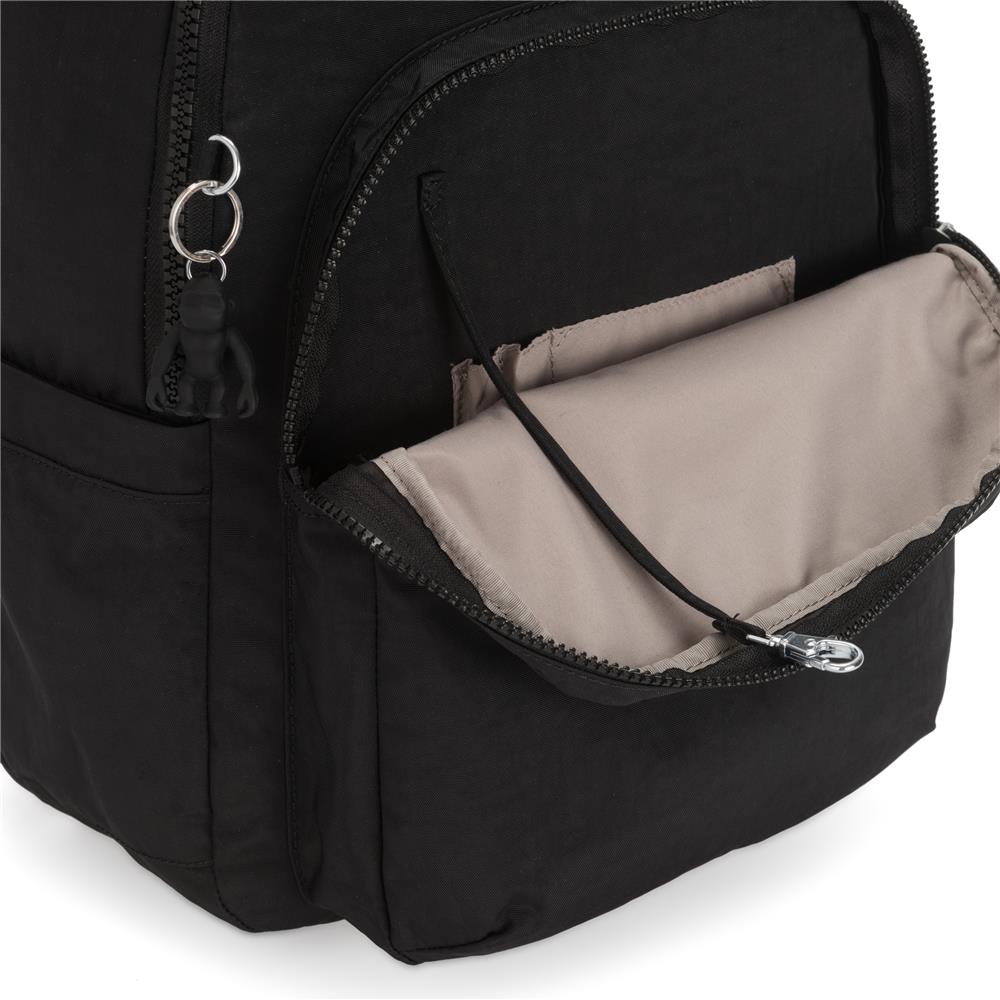 Kipling SEOUL L, Großer Rucksack, Black Noir (schwarz), 27L, mit 15-Zoll-Laptopfach