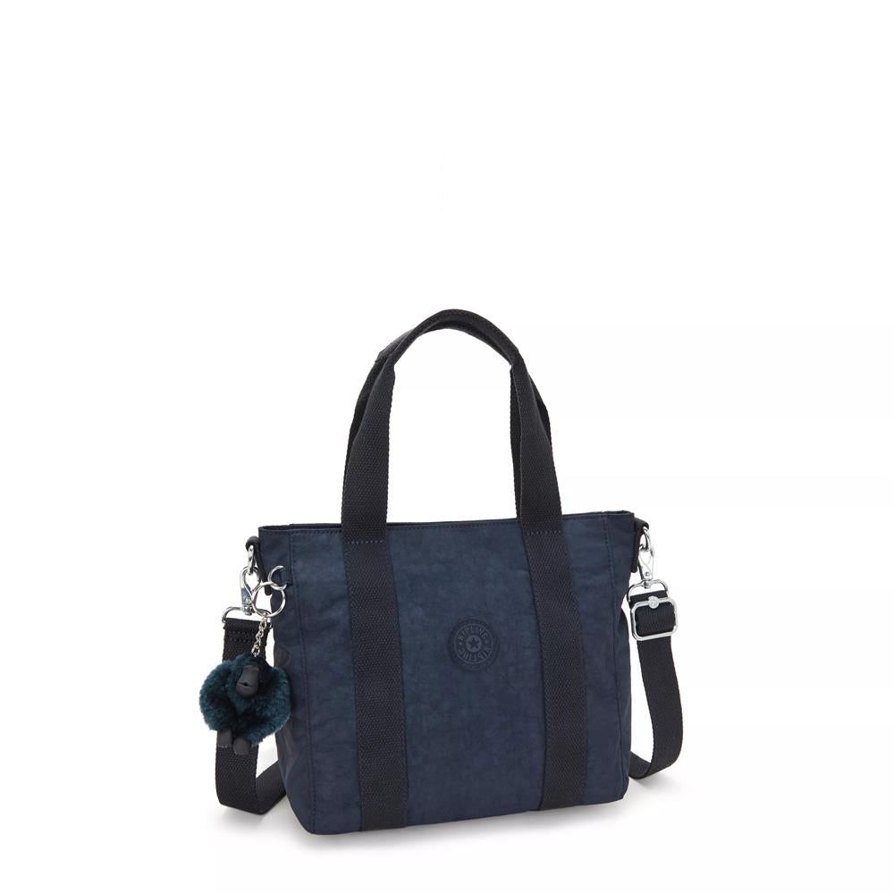 Kipling ASSENI MINI, Mini Tote Bag, Blue Bleu 2 (blau), kleine Handtasche mit Schultergurt