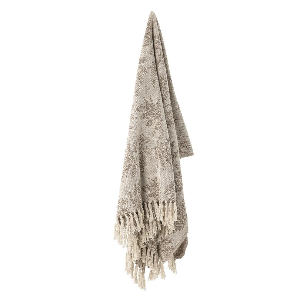 Bloomingville Gabriela Decke – Braunes Plaid aus recycelter Baumwolle, weich & stilvoll