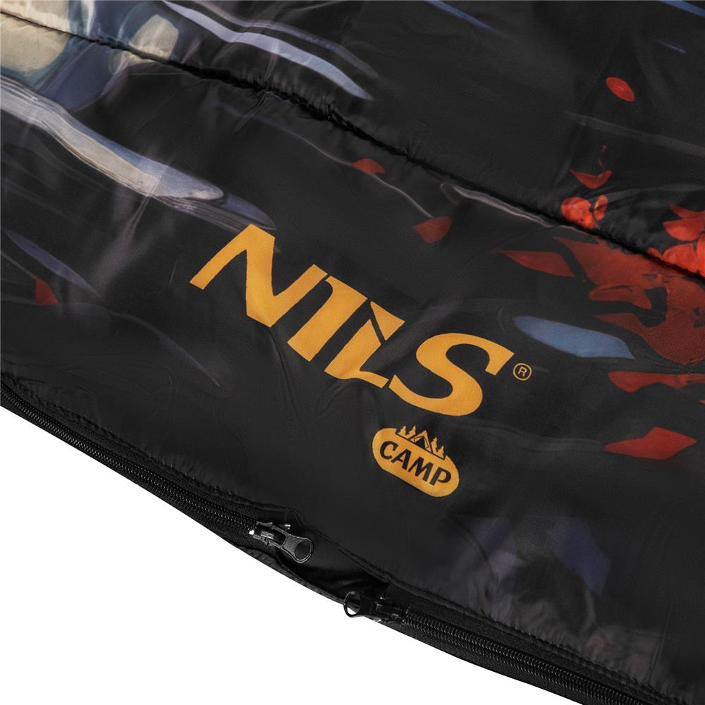 NILS CAMP Doppelschlafsack 3-in-1 mit Bär-Motiv für Camping Reisen Outdoor warm