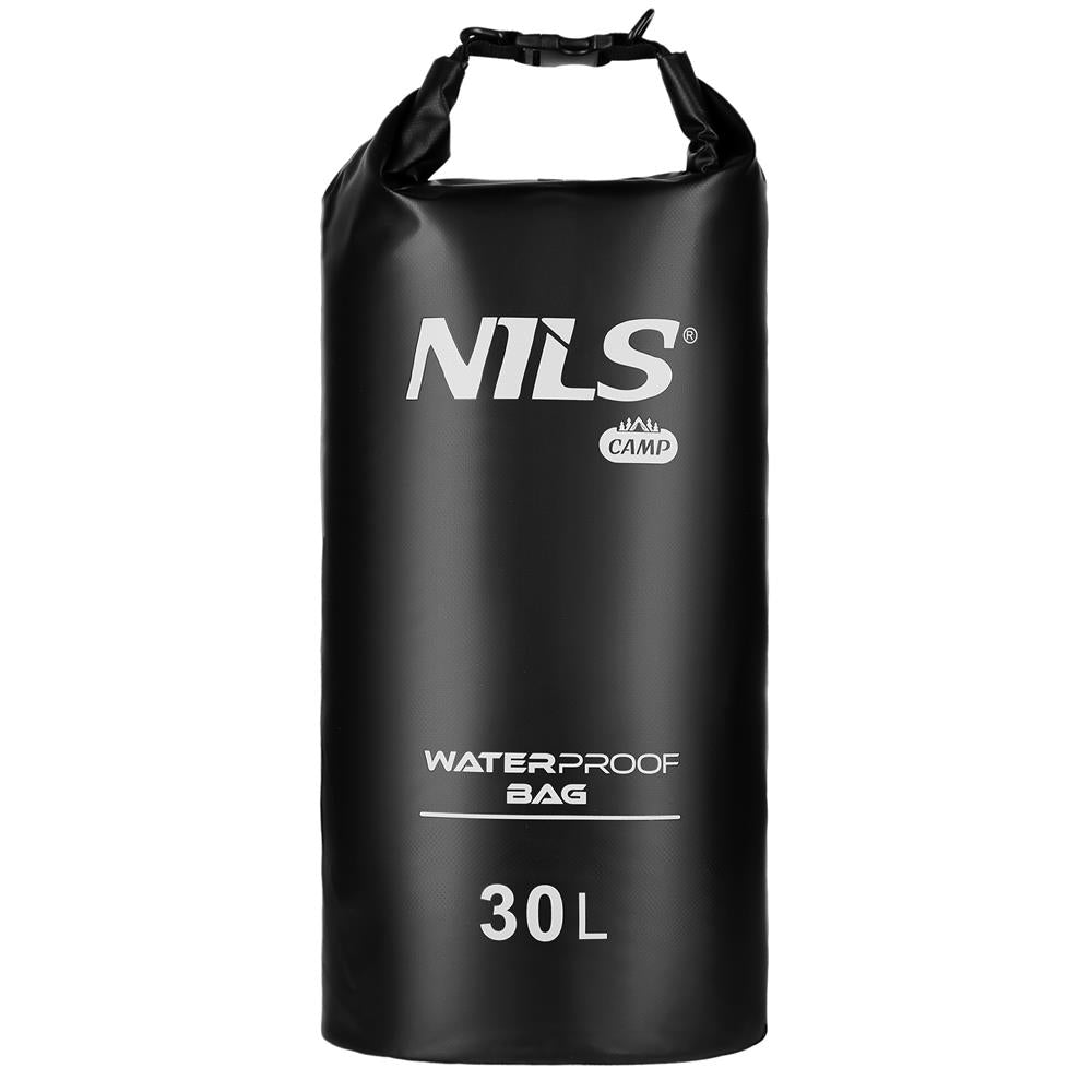 NILS CAMP wasserdichter Beutel 30L in Schwarz - robuster Dry Bag für Strand, Kajak & Outdoor