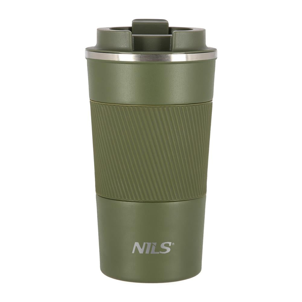 NILS Thermobecher 510 ml Edelstahl grün auslaufsicher Coffee-to-go-Becher für Camping Reisen Alltag
