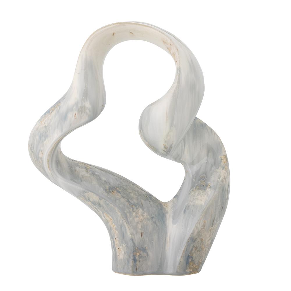 Bloomingville Rouyi Skulptur in Grau, 34cm, aus Steingut