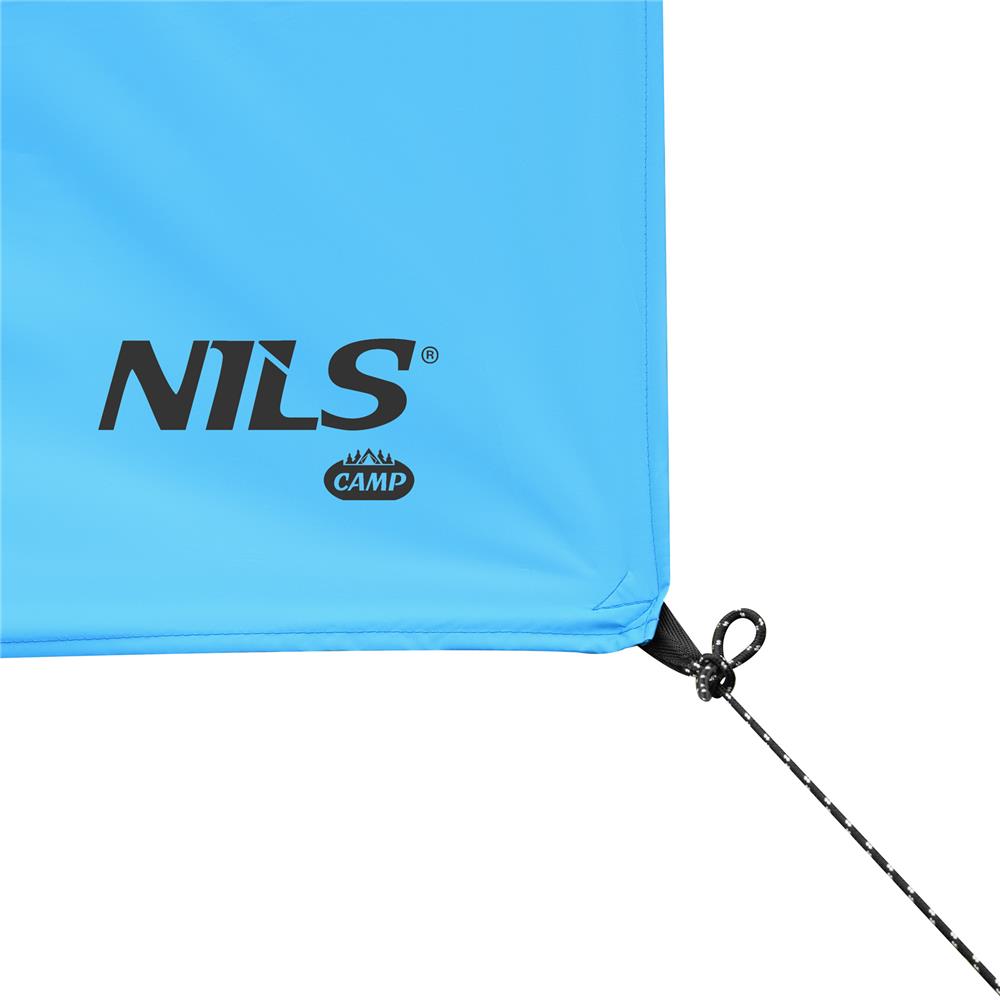 NILS CAMP Tarp 230x140 cm Blau - wasserdichte Camping Plane für Trekking, Outdoor & Schutz
