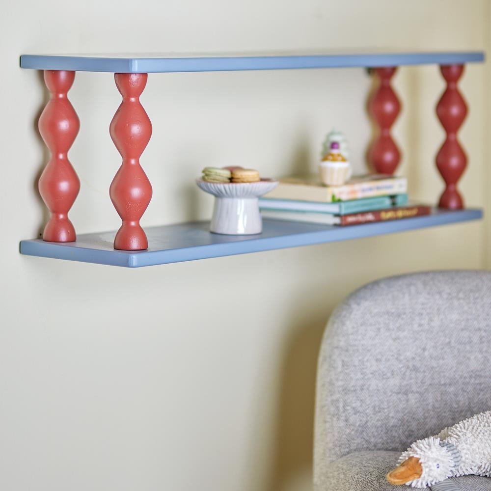 Bloomingville MINI Bibiola Regal Blau Holz 80cm Wandregal Kinderzimmer