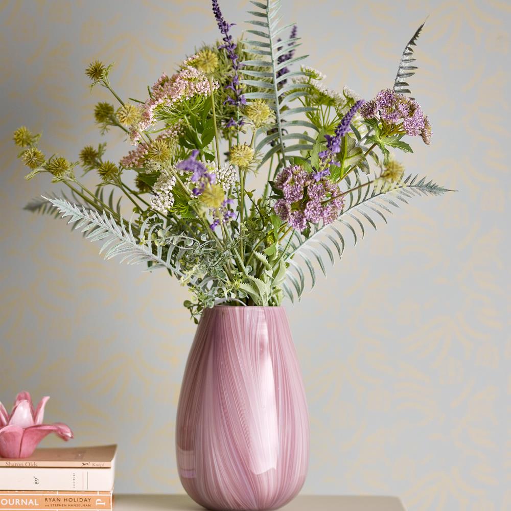 Bloomingville Ennis Vase aus Glas in Rose – elegante Glasvase für Wohnzimmer und Tischdeko