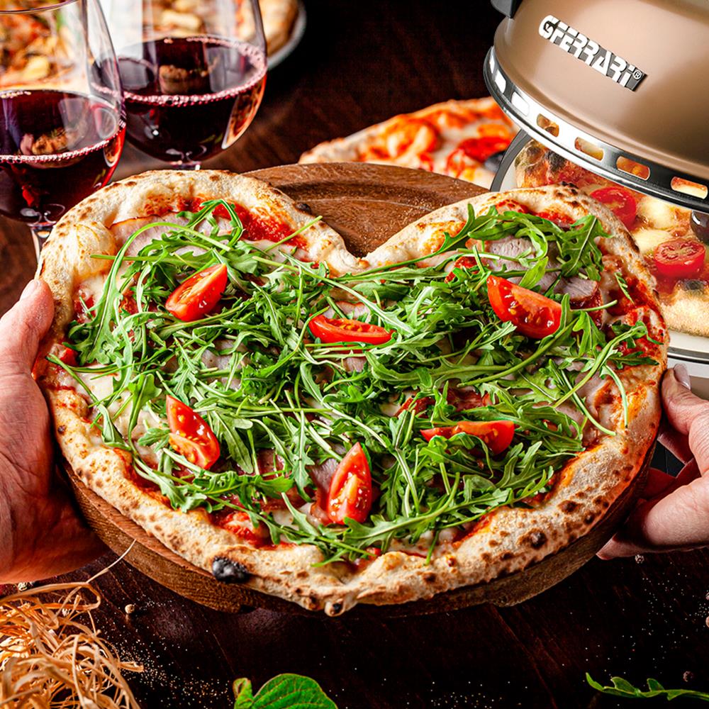 G3Ferrari elektrischer Pizzaofen Delizia 1200 W für Pizza Ø 31cm kupfer Pizzamaker mit feuerfestem Naturstein