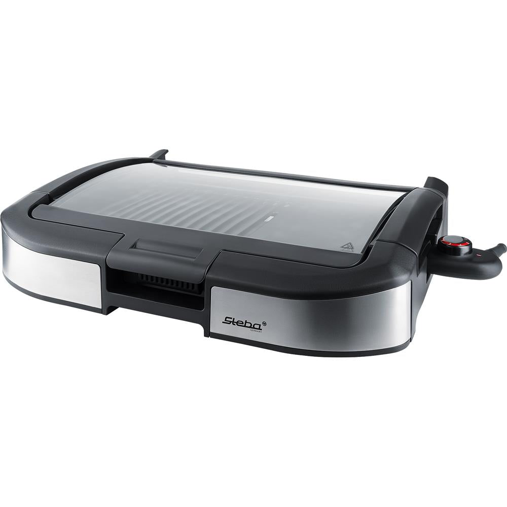Steba VG 195 BBQ Tischgrill elektrisch 2200W – Antihaftbeschichtet, Glasdeckel