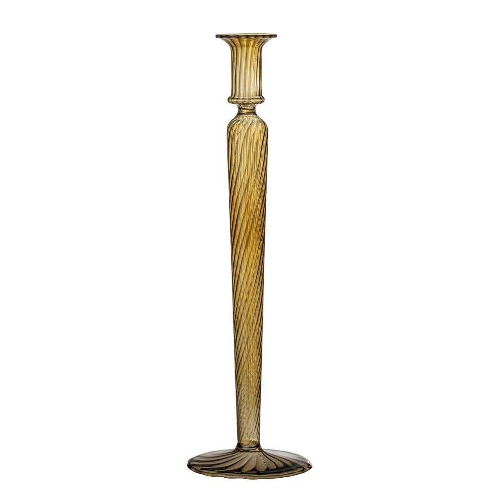 Bloomingville Dara Kerzenhalter, Braun, Glas, 35 cm, Stilvolles Design für Kerzen & Blumen