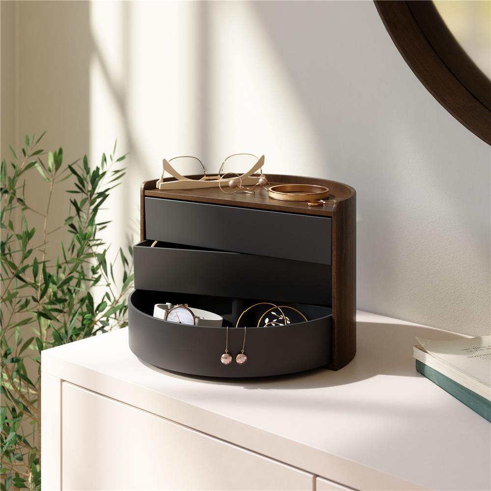 Umbra Moona Schmuckaufbewahrung 3-lagig Braun Holz Make-up Organizer