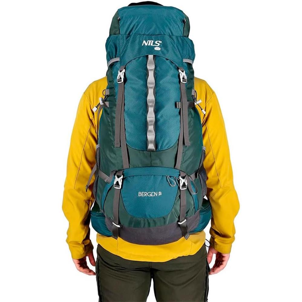 NILS CAMP Rucksack Bergen 65L in Grün - großer Trekkingrucksack für Mehrtagestouren